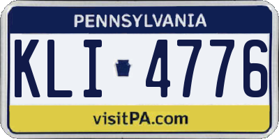 PA license plate KLI4776