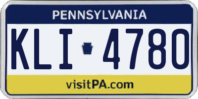 PA license plate KLI4780