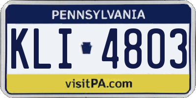 PA license plate KLI4803