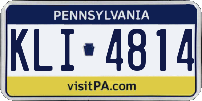 PA license plate KLI4814