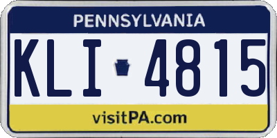 PA license plate KLI4815