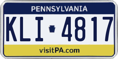 PA license plate KLI4817