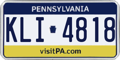 PA license plate KLI4818