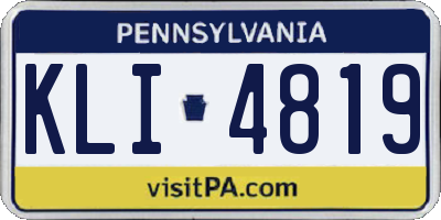 PA license plate KLI4819