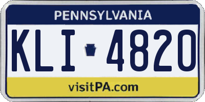 PA license plate KLI4820