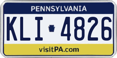 PA license plate KLI4826