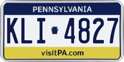 PA license plate KLI4827