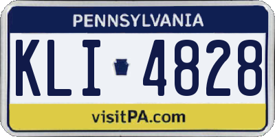 PA license plate KLI4828