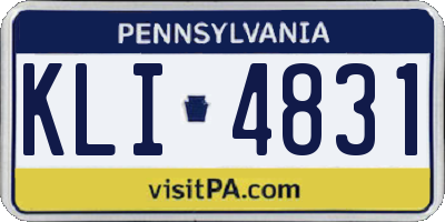 PA license plate KLI4831