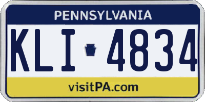 PA license plate KLI4834