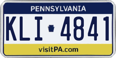 PA license plate KLI4841