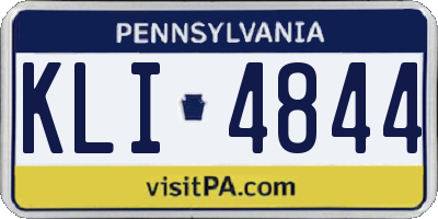 PA license plate KLI4844