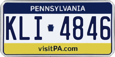 PA license plate KLI4846