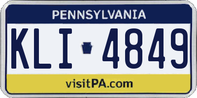PA license plate KLI4849