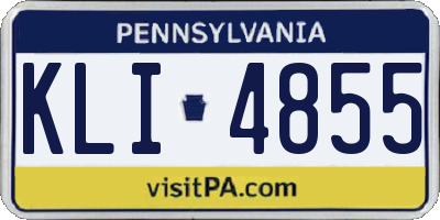PA license plate KLI4855
