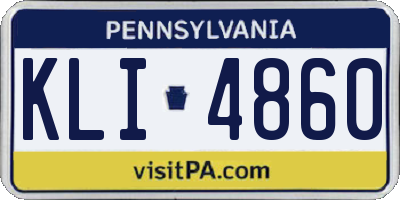 PA license plate KLI4860