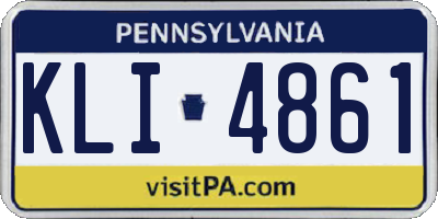 PA license plate KLI4861