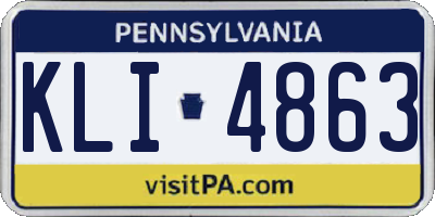 PA license plate KLI4863