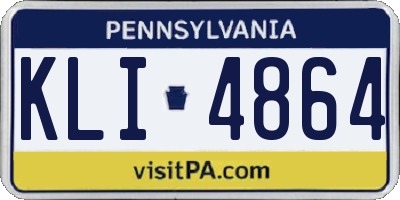PA license plate KLI4864
