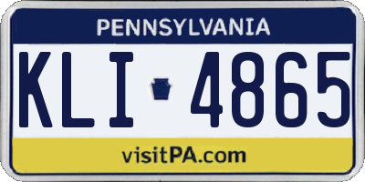 PA license plate KLI4865