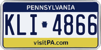 PA license plate KLI4866