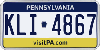 PA license plate KLI4867