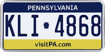 PA license plate KLI4868