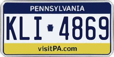 PA license plate KLI4869
