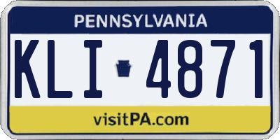 PA license plate KLI4871