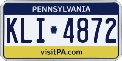 PA license plate KLI4872