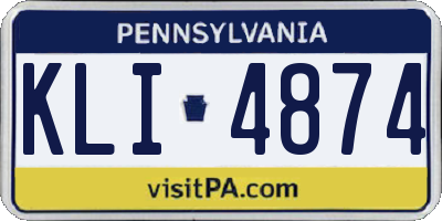 PA license plate KLI4874
