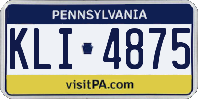 PA license plate KLI4875