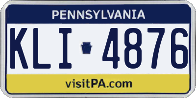 PA license plate KLI4876