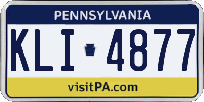 PA license plate KLI4877