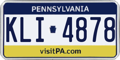 PA license plate KLI4878