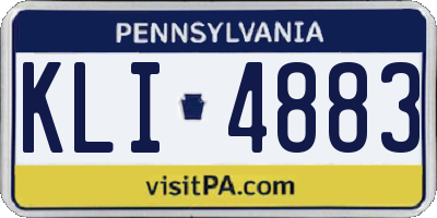 PA license plate KLI4883