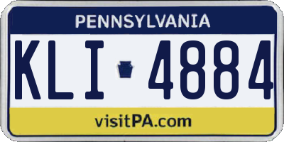 PA license plate KLI4884
