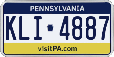 PA license plate KLI4887