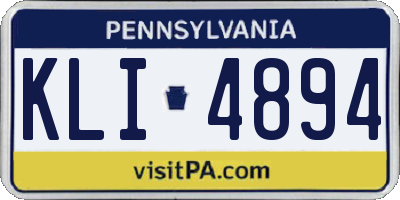 PA license plate KLI4894