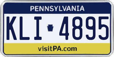 PA license plate KLI4895