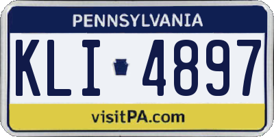 PA license plate KLI4897