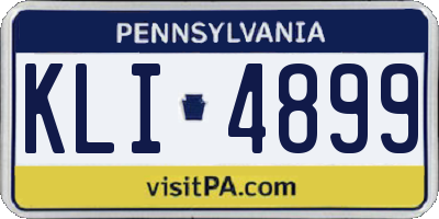 PA license plate KLI4899