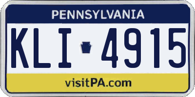 PA license plate KLI4915