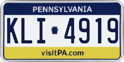 PA license plate KLI4919