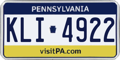 PA license plate KLI4922