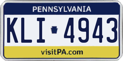 PA license plate KLI4943