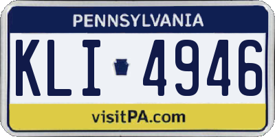 PA license plate KLI4946