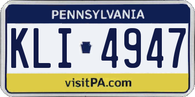 PA license plate KLI4947
