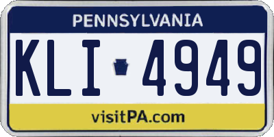 PA license plate KLI4949