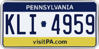 PA license plate KLI4959